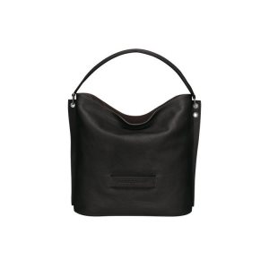 Longchamp Kozene Taška Cez Rameno Čierne | 793102-NJB