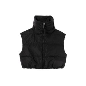 Longchamp Kratke Puffer Syntetická Fibres Kabáty Čierne | 254917-APL