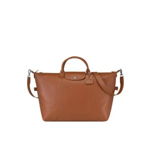Longchamp L Caramel Kozene Cestovné Tašky Hnede | 724059-TUG