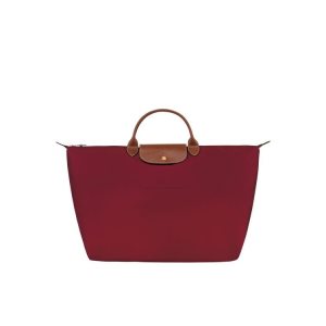 Longchamp L Recycled canvas Cestovné Tašky Červené | 217904-MXU