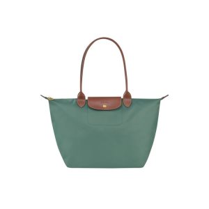 Longchamp L Recycled canvas Taška Cez Rameno Siva Zelene | 693082-FHX