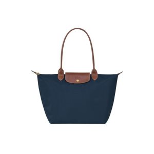 Longchamp L Recycled canvas Taška Cez Rameno Námornícka Modrá | 934862-EUB