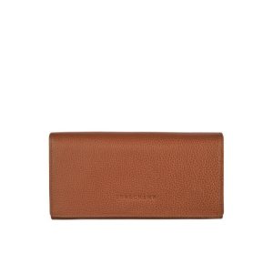 Longchamp Long Continental Caramel Kozene Penazenky Hnede | 048937-AIV