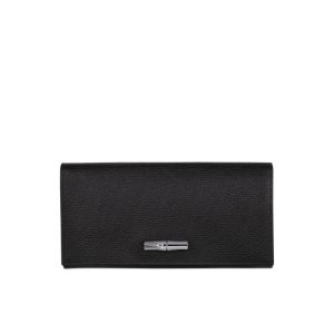 Longchamp Long Continental Kozene Penazenky Čierne | 251496-HXI