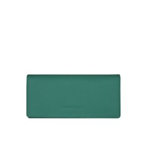 Longchamp Long Continental Kozene Penazenky Siva Zelene | 329485-RYO