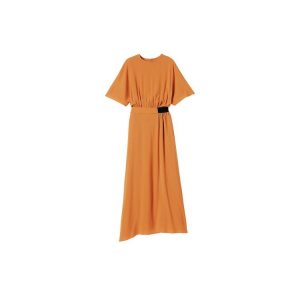 Longchamp Long Saffron Vlna Sukne Oranžové | 269785-ZRW