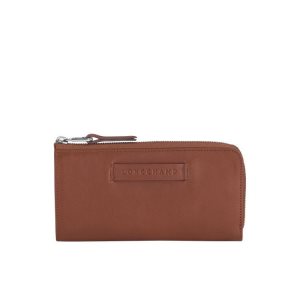 Longchamp Long With Zip Around Kozene Penazenky Hnede | 427350-NOU