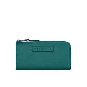 Longchamp Long With Zip Around Kozene Penazenky Siva Zelene | 758041-UHK