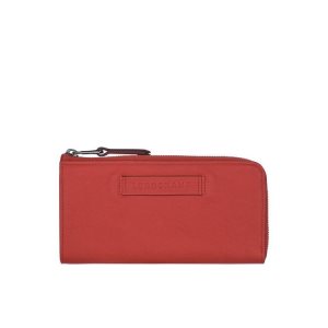 Longchamp Long With Zip Around Terracotta Kozene Penazenky Oranžové | 587046-VJL