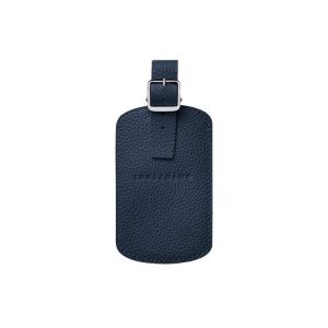 Longchamp Luggage Tag Kozene Travel Accessories Námornícka Modrá | 125708-CPG