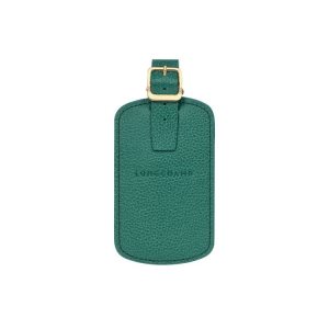 Longchamp Luggage Tag Kozene Travel Accessories Siva Zelene | 317056-PMI
