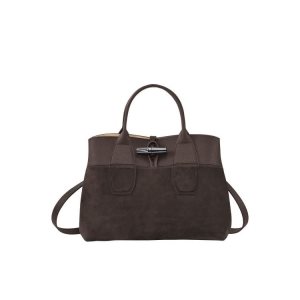 Longchamp M Ebony Kozene Kabelky Káva | 925731-UXT