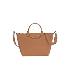 Longchamp M Hazelnut Kozene Kabelky Béžové | 074512-ODC