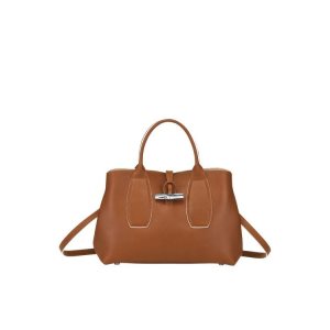 Longchamp M Kozene Kabelky Hnede | 910483-JDP