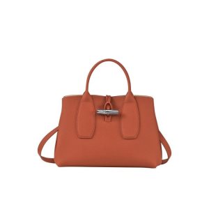 Longchamp M Kozene Kabelky Tmavo Červené | 761453-VXQ