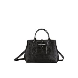 Longchamp M Kozene Kabelky Čierne | 073645-PFM