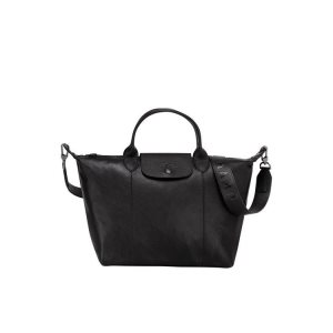 Longchamp M Kozene Kabelky Čierne | 096317-PJH