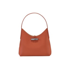 Longchamp M Kozene Taška Cez Rameno Tmavo Červené | 642315-KGF
