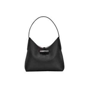 Longchamp M Kozene Taška Cez Rameno Čierne | 578604-BJC