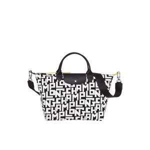 Longchamp M Platene Kabelky Čierne Biele | 053281-DUT