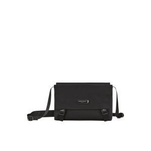 Longchamp M Recycled canvas Crossbody Kabelka Čierne | 831052-QHY