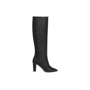 Longchamp Na Podpatku Kozene Cizmy Čierne | 582396-EZA