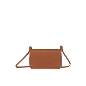 Longchamp On Caramel Kozene Peňaženka Na Zips Hnede | 326901-QIJ