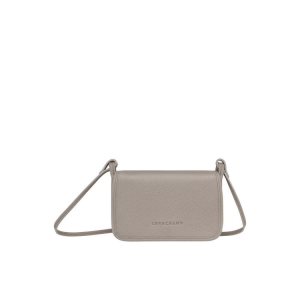 Longchamp On Turtledove Kozene Peňaženka Na Zips Siva | 476352-NER