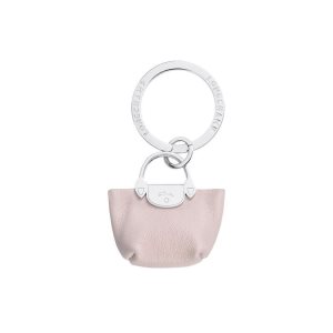Longchamp Pliage Kozene Kľúčenka Ruzove | 134670-WUR