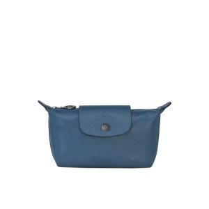 Longchamp Pouch Kozene Pouches Modre | 130957-HRT