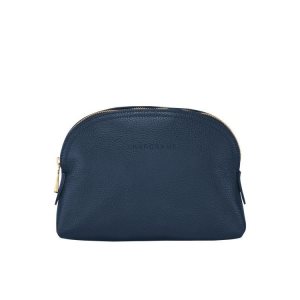 Longchamp Pouch Kozene Pouches Námornícka Modrá | 615832-CSP