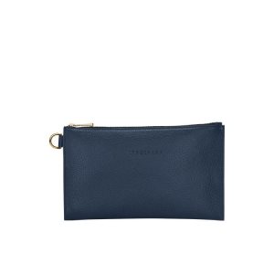 Longchamp Pouch Kozene Pouches Námornícka Modrá | 806295-IPO