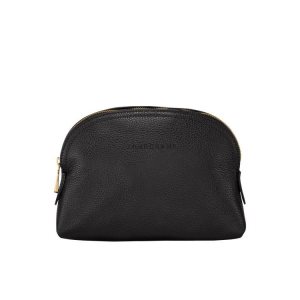 Longchamp Pouch Kozene Pouches Čierne | 180932-QXP