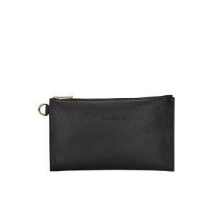 Longchamp Pouch Kozene Pouches Čierne | 503194-QTX
