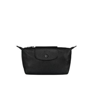 Longchamp Pouch Kozene Pouches Čierne | 531762-DXB