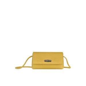 Longchamp Pouch Kozene Pouches Žlté | 039426-SVZ