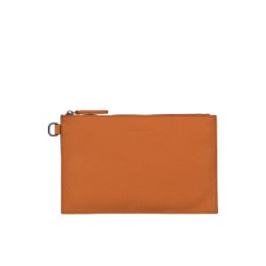Longchamp Pouch Saffron Kozene Pouches Oranžové | 468102-JPN