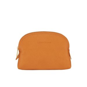 Longchamp Pouch Saffron Kozene Pouches Oranžové | 761095-DBV