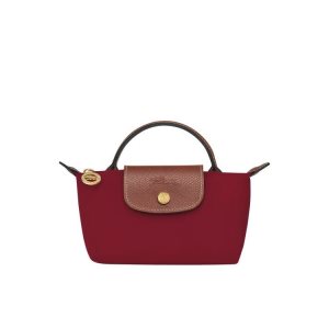 Longchamp Pouch With Recycled canvas Pouches Červené | 103645-KHP
