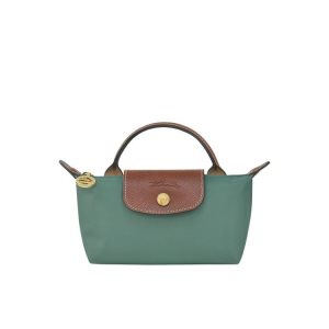Longchamp Pouch With Recycled canvas Pouches Siva Zelene | 359640-MQK