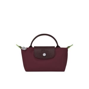 Longchamp Pouch With Recycled canvas Pouches Bordove | 512397-VHU