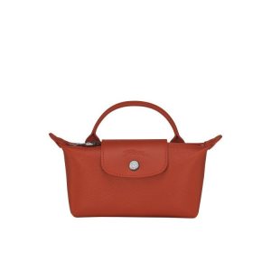 Longchamp Pouch With Terracotta Platene Pouches Oranžové | 365407-JNE