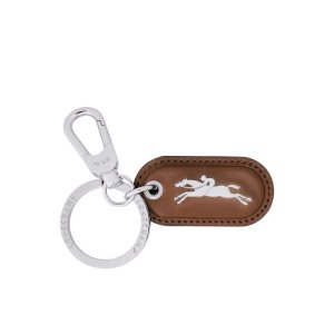 Longchamp Ring Kozene Kľúčenka Hnede | 495307-PIM