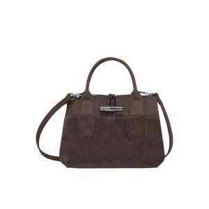 Longchamp S Ebony Kozene Kabelky Káva | 142895-ZKF