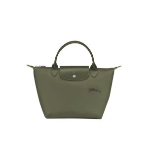 Longchamp S Forest Recycled canvas Kabelky Zelene | 260739-ALC