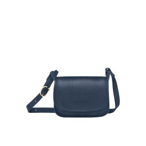 Longchamp S Kozene Crossbody Kabelka Námornícka Modrá | 538216-ZLA
