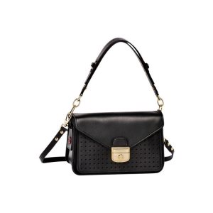 Longchamp S Kozene Crossbody Kabelka Čierne | 278693-SIW