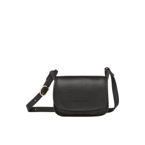 Longchamp S Kozene Crossbody Kabelka Čierne | 436289-YST