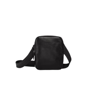 Longchamp S Kozene Crossbody Kabelka Čierne | 549081-UPL