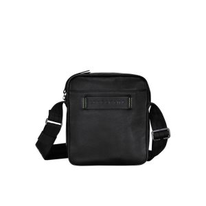 Longchamp S Kozene Crossbody Kabelka Čierne | 842175-RYC